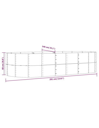 Letto Giardino Acciaio Zincato 291x140x68 cm Grigio