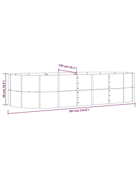 Letto Giardino Acciaio Zincato 291x140x68 cm Grigio