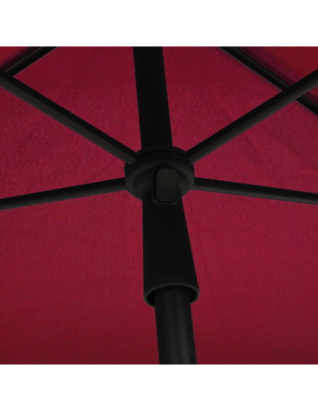 Ombrellone da Giardino con Palo 210x140 cm Rosso Bordò