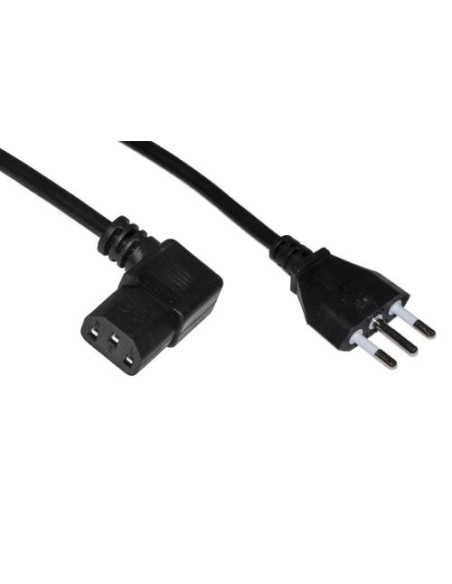CAVO LINK ALIMENTAZIONE X PC/STAMPANTI SPINA ITALIANA TRIPOLARE 10A,PRESA 90 GRADI IEC 1,8MT, NERO, LKIT18D