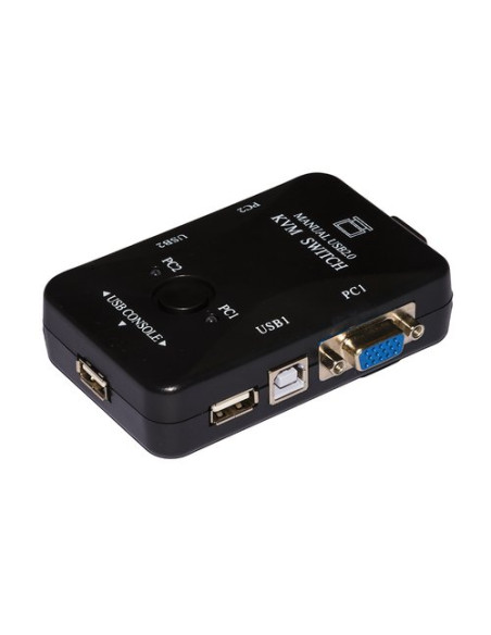KVM SWITCH LINK PER 2 PC USB/VGA CON 1 MOUSE, 1 TASTIERA USB E 1 MONITOR VGA CON CAVI INCLUSI LKKWM2