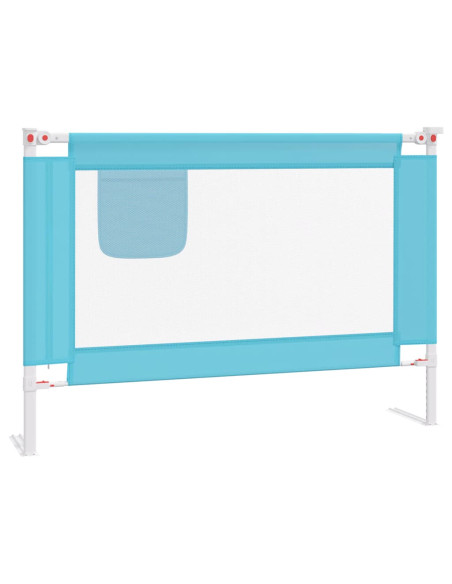 Sponda Letto di Sicurezza per Bambini Blu 90x25 cm in Tessuto