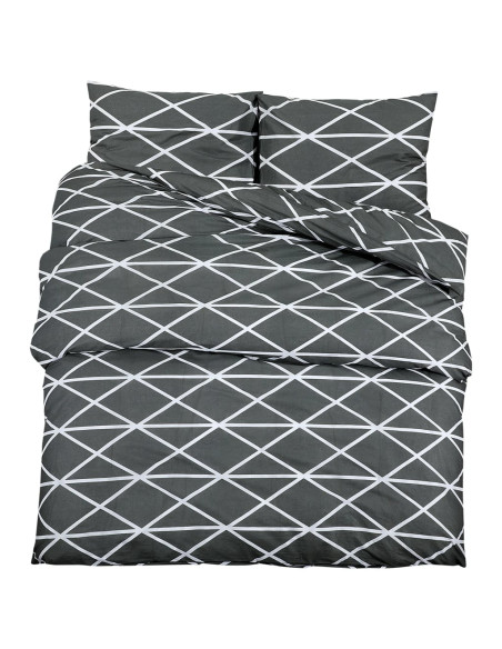 Set Copripiumino Grigio 155x220 cm in Cotone