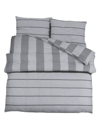 Set Copripiumino Grigio 155x220 cm in Cotone