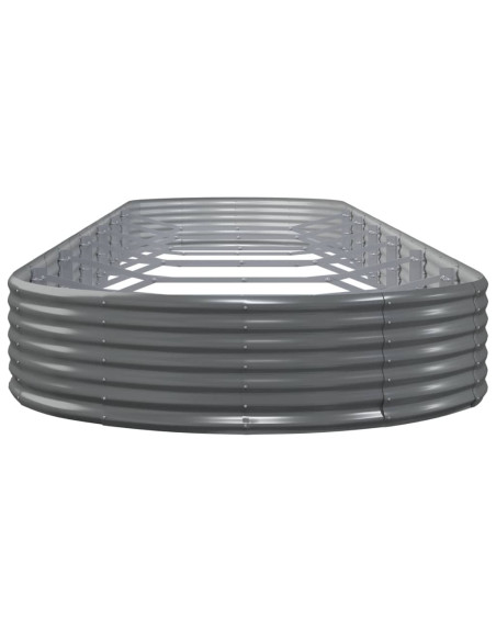 Letto Giardino Acciaio Verniciato a Polvere 600x140x36cm Grigio