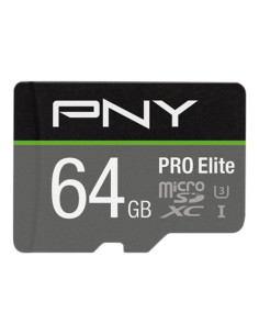SD-MICRO PNY 64GB PRO Elite Class 10 / UHS-I  U3, A1, V30, READ:100MB/WRITE:90 MB/S (4K-FHD) SDU64GV31100PRO-GE