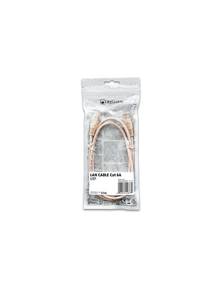 Atlantis cavo di Rete Cat 6A: Cavo di rete UTP (patch cord) categoria Cat-6A Rame Lunghezza 0,5m P019-LN_6A-U-0C