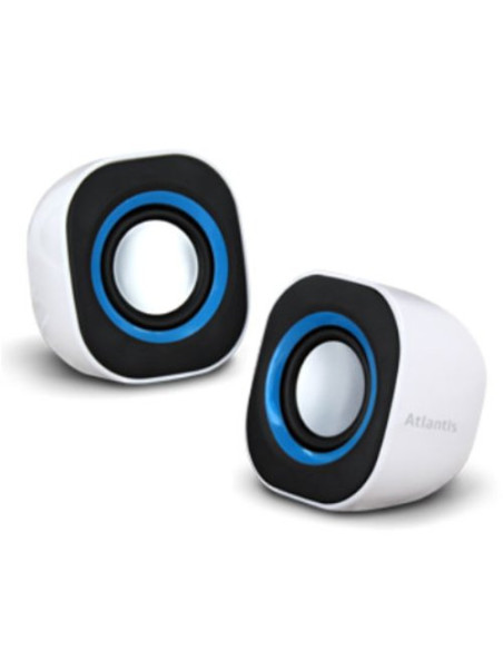 CASSE ATLANTIS SoundPower 410 Set di mini-casse stero amplificate per computer e portatile USB Bianco Lucido P003-C03-W