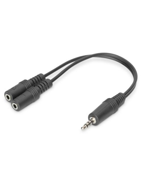 CAVO LINK AUDIO MINI JACK 3,5mm TO 2x MINI JACK 3,5MM, M/FF, 1,8MT, NERO, PER MICROFONO E CUFFIE PC SU SMARTPHONE, AK510301002S