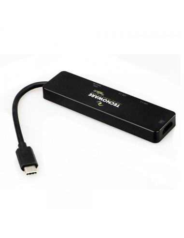 Tecnoware FHUB17693 replicatore di porte e docking station per laptop USB 3.2 Gen 1 (3.1 Gen 1) Type-C Nero