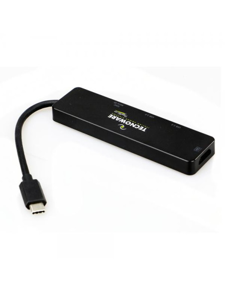 Tecnoware FHUB17693 replicatore di porte e docking station per laptop USB 3.2 Gen 1 (3.1 Gen 1) Type-C Nero