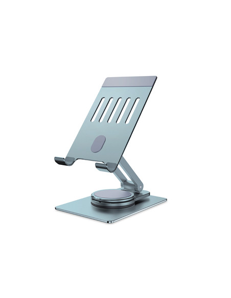 SUPPORTO SOLLEVA SMARTPHONE/TABLET ATLANTIS P022-SS01-AGP ALTEZZA ED INCLINAZIONE REGOLABILE BASE GIREVOLE 360° ALLUMINIO