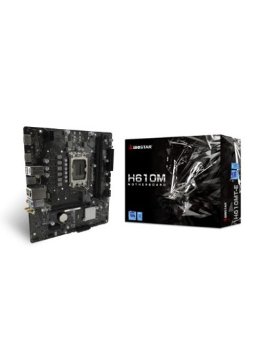 MB BIOSTAR H610MT-E LGA1700 (ALDER LAKE) 2DDR4 HDMI+DP PCIE -  Type-C port (1 via internal headers), M.2 MATX