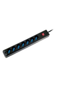 MULTIPRESA ATLANTIS P011-SL3007-B 7 Posti Schuko Interruttore Nera