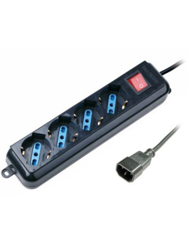 MULTIPRESA ATLANTIS P011-SL3004P-B 4 POSTI Schuko Interruttore Nera