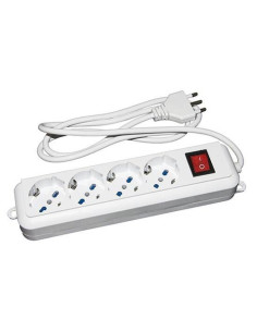 MULTIPRESA LINK 4 PRESE UNIVERSALI ITA/SCHUKO 10/16 A - SPINA 16 A CON INTERRUTTORE LKMP04
