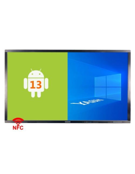 MONITOR INTERATTIVO TOUCH YASHI 75" LY7517 LCD 4K TYPE-C 4GB RAM ANDROID 13, staffa a muro inclusa + Webcam 48mp integrata ^