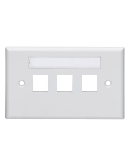 Placca autoportante 3 porte 70 x 115 con ID windows, color bianco