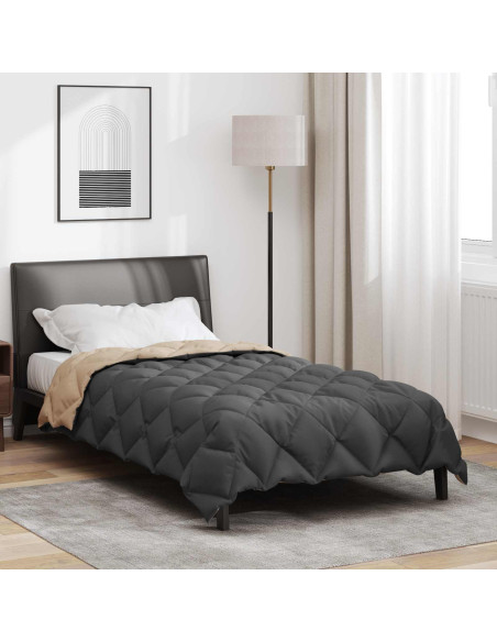 Duvet Invernale Antracite e Talpa 200 x 135 cm Microfibra