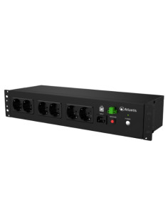 UPS ATLANTIS A03-PDU1000-RC RACK OFF LINE 800VA (480W) Per Rack 19" corti (153mm) Batteria 12V 9Ah 8P Schuko in backup