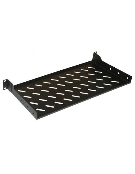 RIPIANO PER ARMADIO 19" 1 UNITA' PROFONDITA' 200 MM. (UNIVERSALE) 2 ATTACCHI (FRONTALI) COLORE NERO LKRIP200N