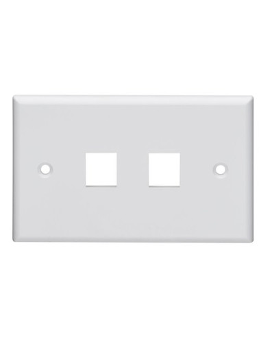 Placca  utente a due fori autoportanti RJ45 KEYSTONE a montaggio orizzontale e/o verticale plastica ABS