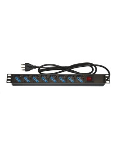 MULTIPRESA LINK PER RACK 19" 8 PRESE UNIVERSALI CON INTERRUTTORE LUMINOSO SPINA ITALIANA 16A LK10051