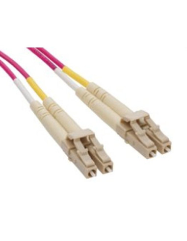 Bretella di connessione e permutazione a 2 fibre ottiche MULTIMODALI OM4 connett. LC-LC DUPLEX 5m guaina esterna LSZH IEC60332-1