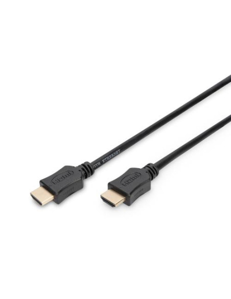 CAVO DIGITUS HDMI TO HDMI, M/M, 3MT, 4K 3D CON ETHERNET CONNETTORI DORATI, TRIPLA SCHERMATURA, NERO, AK330107030S