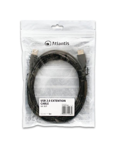 Atlantis Land P019-UB2-AAMF-5 cavo USB 5 m USB 2.0 USB A Nero