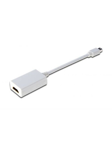 ADATTATORE DIGITUS MINI DISPLAYPORT TO HDMI, M/F, 0,15MT, Bianco, AK135005