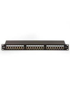 PATCH PANEL 19'' LINK SCHERMATO 24 PORTE RJ45 PER RETI CATEGORIA 6 - 1 UNITA' NERO - LKP624S