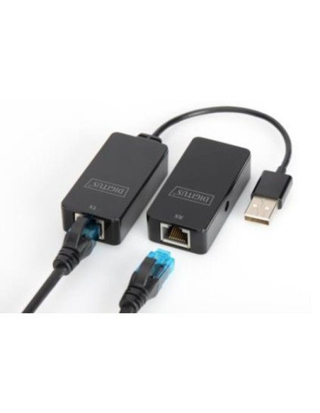 EXTENDER DIGITUS A USB 2.0 TO RJ45, FINO A 50mt TRAMITE CAVO RETE CAT 5E, NERO, DA70141