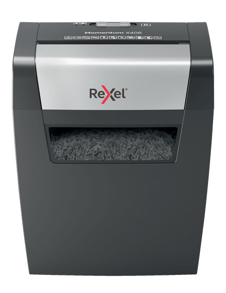 Rexel Momentum X406 distruggi documenti Taglio a particelle 70 dB Blu, Grigio