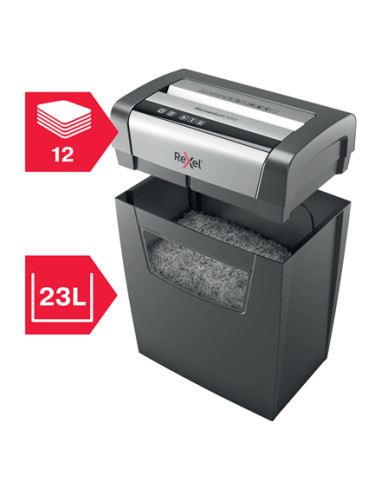 Rexel Momentum X312 distruggi documenti Taglio a particelle 62 dB Nero, Grigio