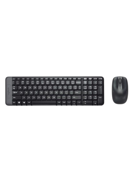 Logitech MK220 Combo Tastiera e Mouse Wireless Compatti per Windows, 2,4 GHz Wireless con Ricevitore USB Unifying, Durata Batter