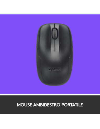 Logitech MK220 Combo Tastiera e Mouse Wireless Compatti per Windows, 2,4 GHz Wireless con Ricevitore USB Unifying, Durata Batter