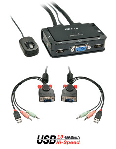 Lindy 42342 switch per keyboard-video-mouse (kvm) Nero