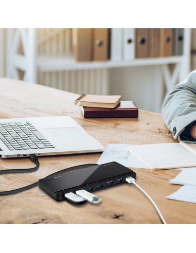 TP-Link UH700 hub di interfaccia USB 3.2 Gen 1 (3.1 Gen 1) Micro-B 5000 Mbit/s Nero