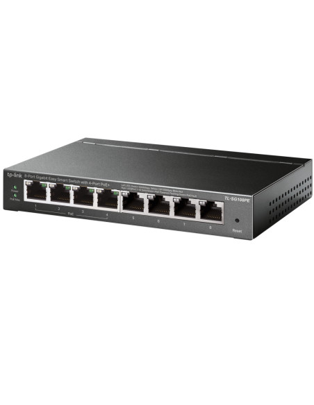 TP-Link TL-SG108PE switch di rete Gestito L2 Gigabit Ethernet (10/100/1000) Supporto Power over Ethernet (PoE) Nero