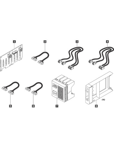 Lenovo ThinkSystem SR550/SR650 2.5" SATA/SAS 8-Bay Backplane Kit