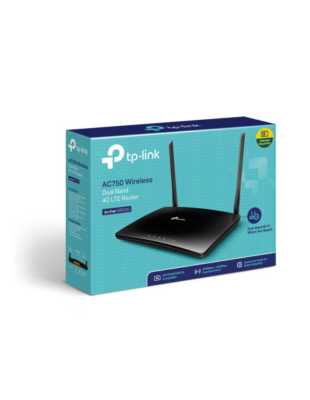 TP-Link Archer MR200 router wireless Fast Ethernet Dual-band (2.4 GHz/5 GHz) 4G Nero