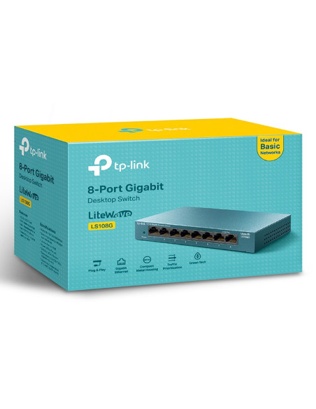 TP-Link LS108G switch di rete Non gestito Gigabit Ethernet (10/100/1000) Blu