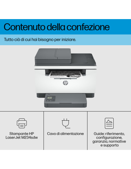 HP LaserJet M234sdw Wireless Multifunction Bianco e nero Stampante, Fotocopiatrice, scanner Fronte/retro