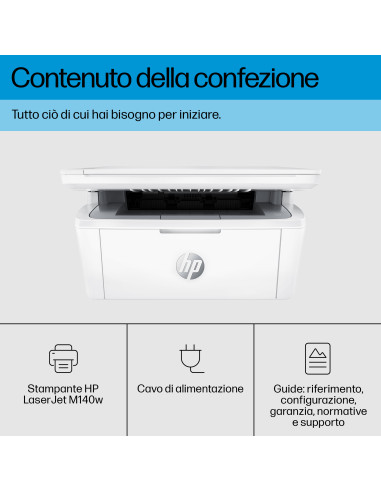 HP LaserJet M140w Wireless Multifunction Bianco e nero Stampante, Fotocopiatrice, scanner