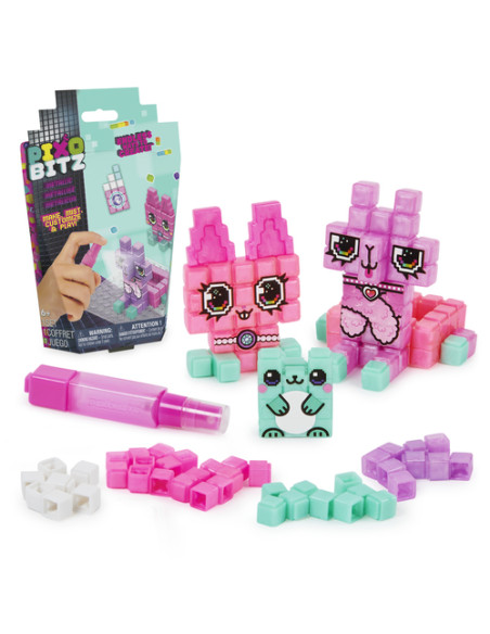 Pixobitz - Confezione di Ricarica con 156 bitz metallizzati idroadesivi | Decorazioni e accessori per creazioni in 3D | Giochi c