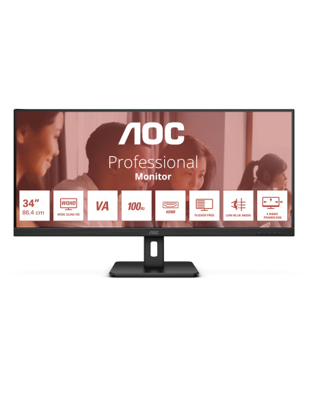 AOC U34E2M Monitor PC 86,4 cm (34") 3440 x 1440 Pixel Wide Quad HD Nero