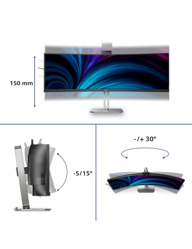 Philips Serie 5000 49B2U5900CH/00 Monitor PC 124 cm (48.8") 5120 x 1440 Pixel Dual QHD LCD Nero