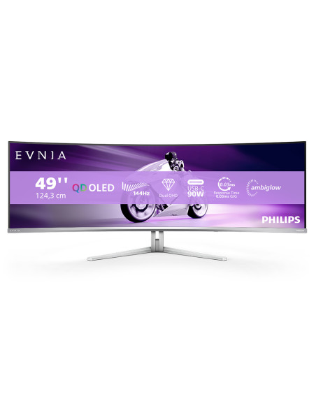 Philips Evnia 8000 49M2C8900L/00 Monitor PC 124,2 cm (48.9") 5120 x 1440 Pixel Dual QHD QD-OLED Bianco