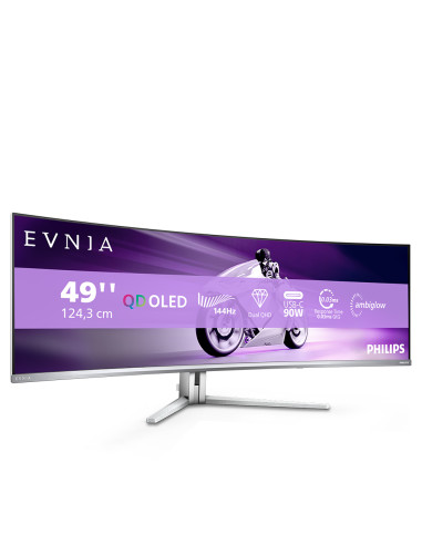 Philips Evnia 8000 49M2C8900L/00 Monitor PC 124,2 cm (48.9") 5120 x 1440 Pixel Dual QHD QD-OLED Bianco
